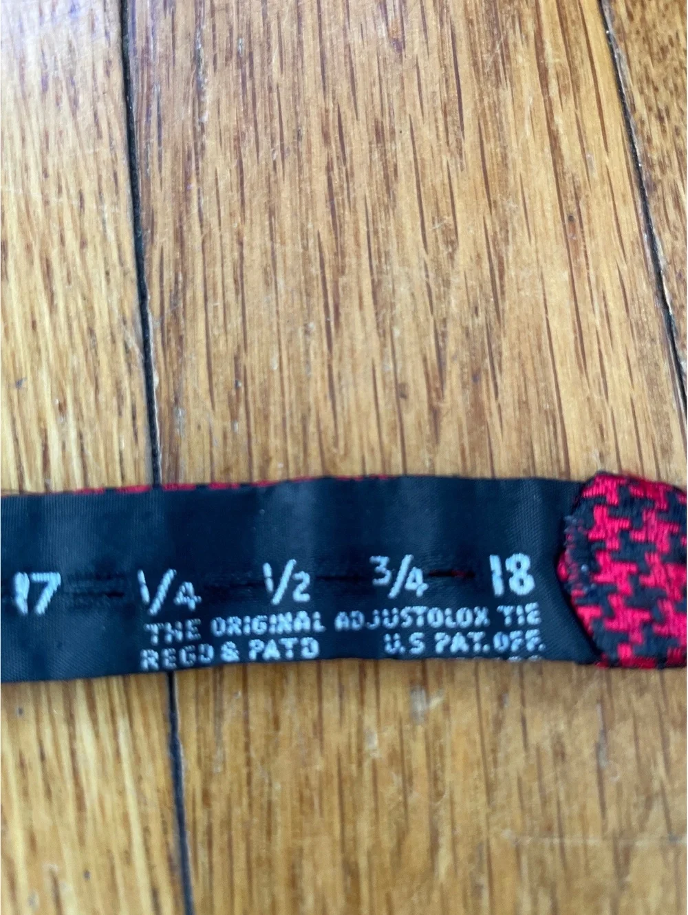 Vintage Men's Red Black Houndstooth Silk Bow Tie Adjustolox Pre-Tied